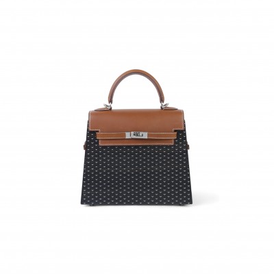 HERMES MASTER KELLY WOOD 22 PALLADIUM HARDWARE (22*18*8.5cm)